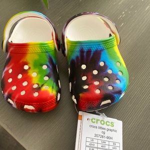 Tie dye infant crocs